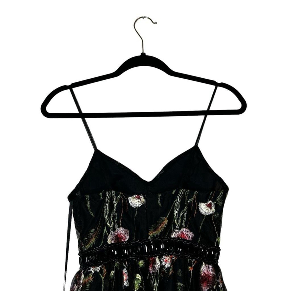 Mac Duggal Black Floral Multi EMBROIDERED BUSTIER A-Line Cocktail Dress Size 0 - Picture 12 of 16